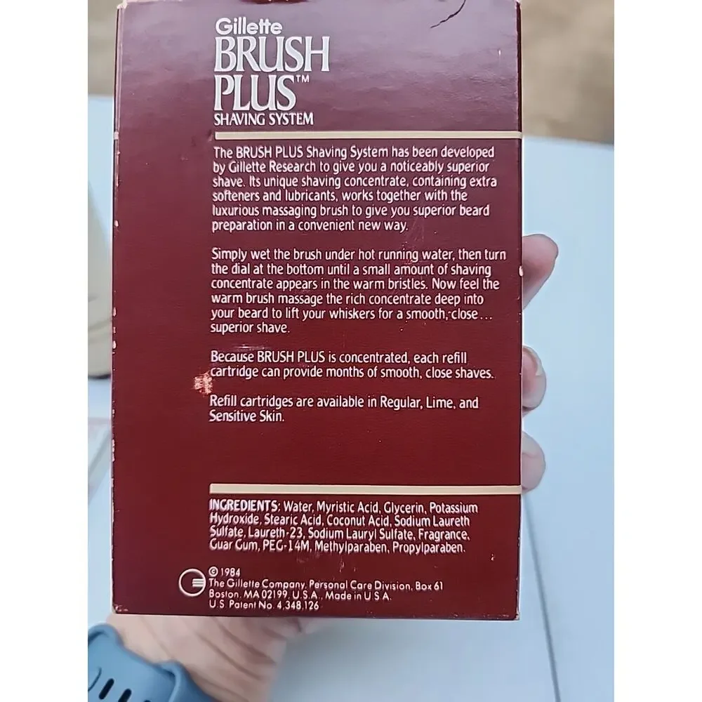 Gillette Brush Plus Shaving System Kit Vintage 1984